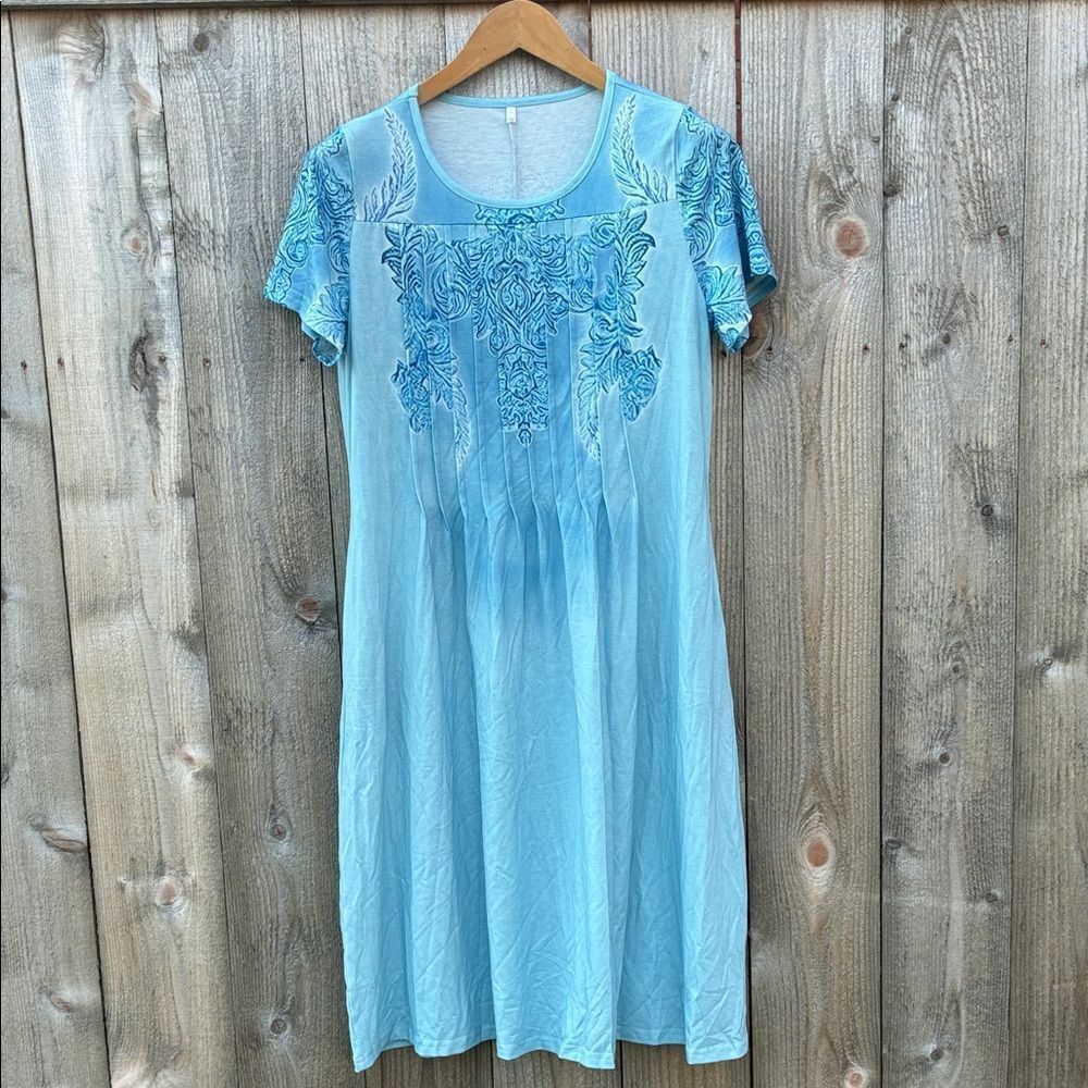 Women’s Blue Floral Knit Dress